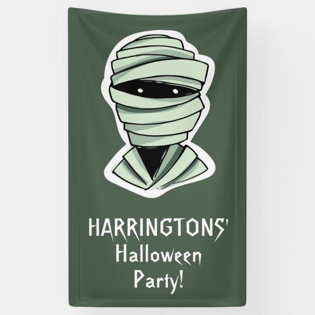 Halloween Characters benutzerdefiniertes Textbanne Banner (Vertikal)