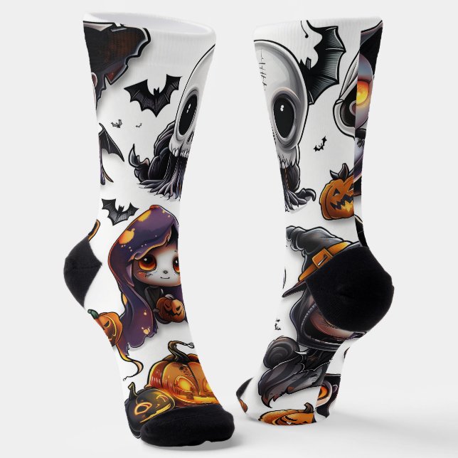 Halloween Characters Digital Art Socken (Gewinkelt)