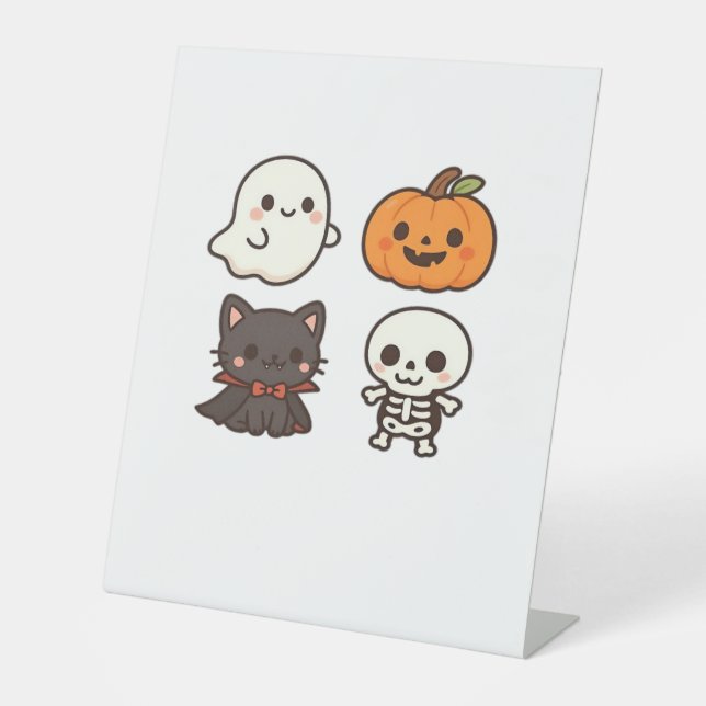 Halloween Characters � Ghost, Pumpkin, Black Cat & Sockelschild (Vorderseite)
