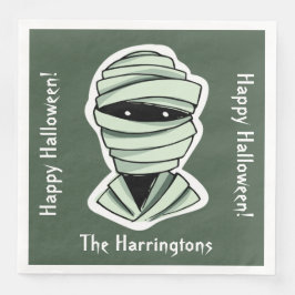 Halloween Characters individuelle Name, Text & Far Serviette