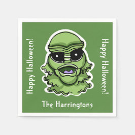 Halloween Characters individuelle Name, Text & Far Serviette