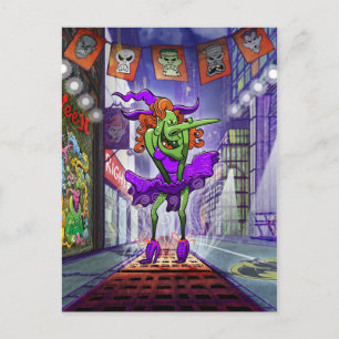 Halloween Charming Hexe Postkarte