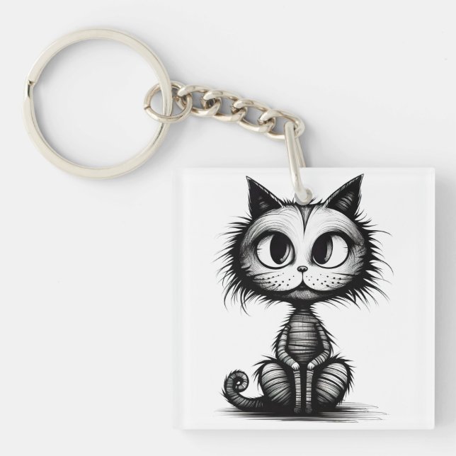 Halloween Chat #4 Digitale Kunst Schlüsselanhänger (Vorderseite)