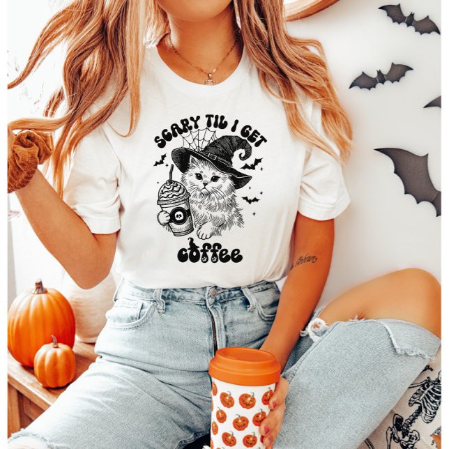 Halloween Chat Beängstigend, bis ich Kaffee bekomm T-Shirt (Von Creator hochgeladen)