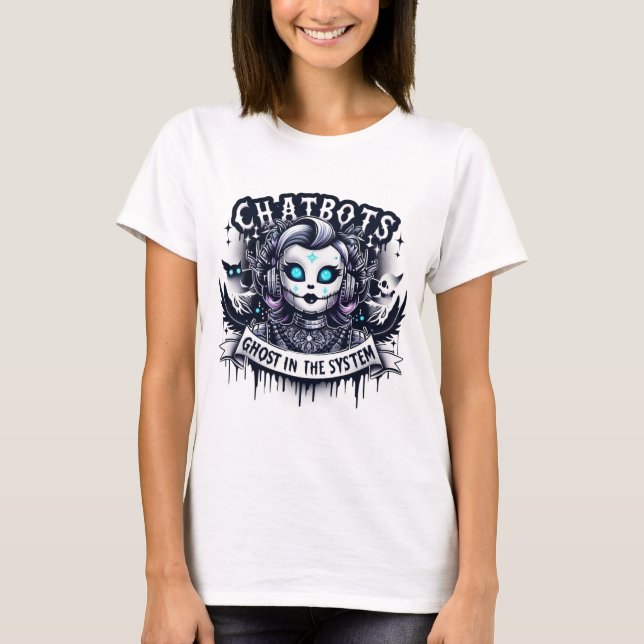 🤖 Halloween Chatbot AI Funny Ghost in 👻 🎃 T-Shirt (Vorderseite)