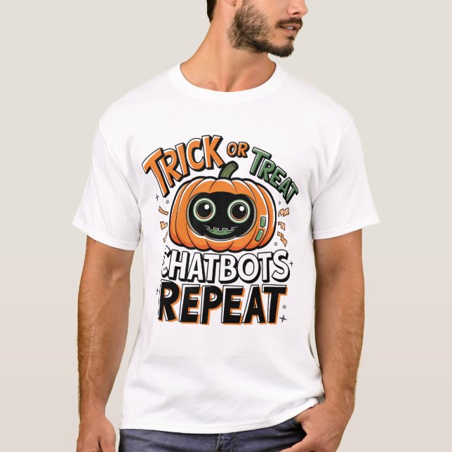 🤖 Halloween Chatbot AI Funny Trick oder Treat 👻  T-Shirt (Vorderseite)