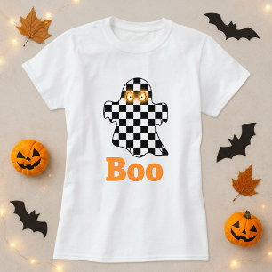 Halloween Checkerboard Ghost Boo T-Shirt