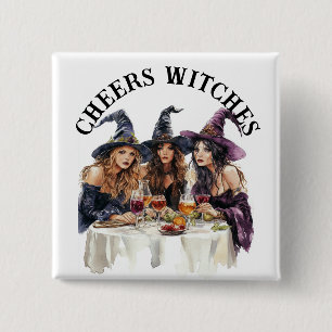 Halloween Cheer Hexen Girl's Night Out Button