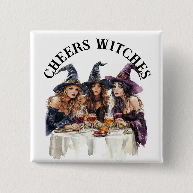 Halloween Cheer Hexen Girl's Night Out Button (Vorderseite)