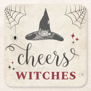 Halloween Cheers Witches Funny Junggeselinnen-Absc Rechteckiger Pappuntersetzer