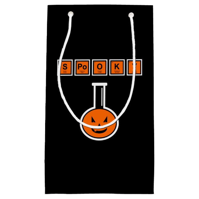 Halloween Chemie Spooky Pumpkin Geschenktasche Kleine Geschenktüte (Vorderseite)