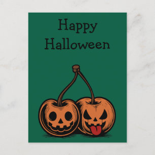 Halloween Cherry Jack-o-Lanterns Feiertagspostkarte