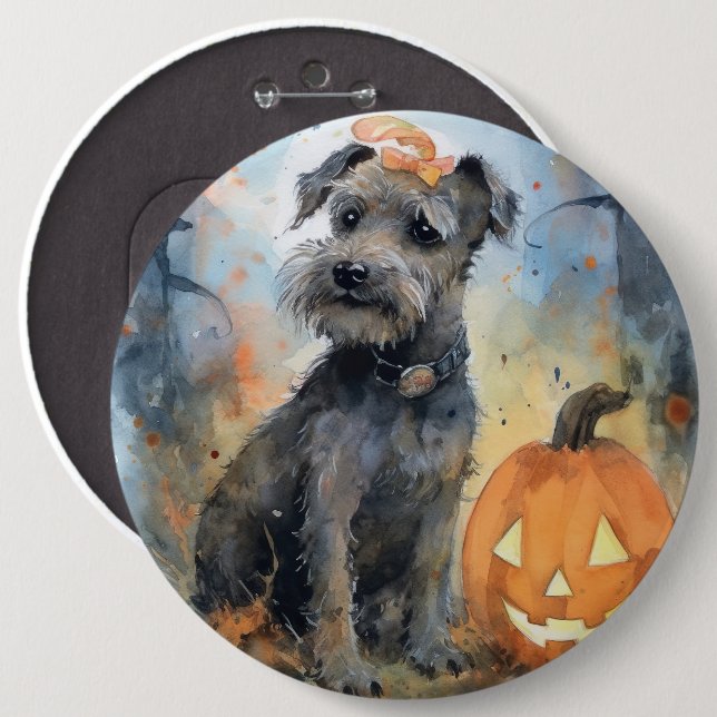 Halloween Chesapeake Bay Terrier mit Pumpkins Button (Vorne & Hinten)