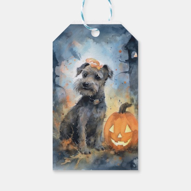 Halloween Chesapeake Bay Terrier mit Pumpkins Geschenkanhänger (Rückseite)