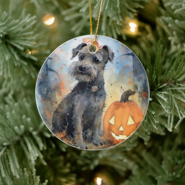 Halloween Chesapeake Bay Terrier mit Pumpkins Keramik Ornament (Baum)