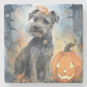 Halloween Chesapeake Bay Terrier mit Pumpkins Steinuntersetzer