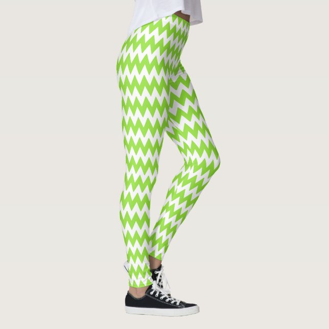 Halloween Chic Green White stilvolle Mode-Kostüm Leggings (Rechts)