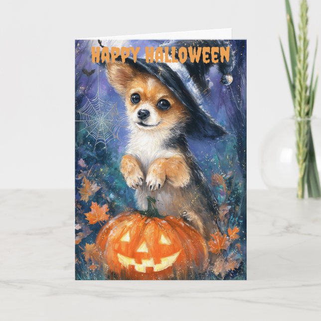 Halloween Chihuahua Dog Feiertagskarte (Vorderseite)