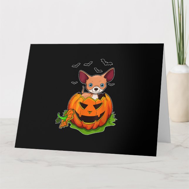 Halloween Chihuahua Dog Lovers Pumpkin Grunge Jack Karte (Vorderseite)
