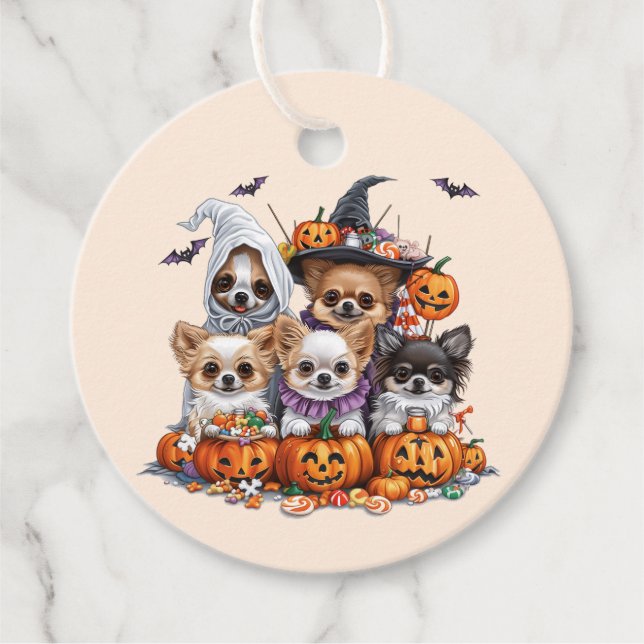 Halloween Chihuahua Dogs Geschenkanhänger (Vorderseite)