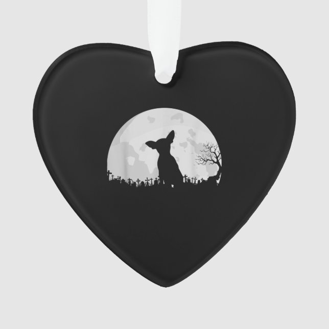 Halloween Chihuahua Kostümgeschenk Moon Funny Ornament (Vorderseite)