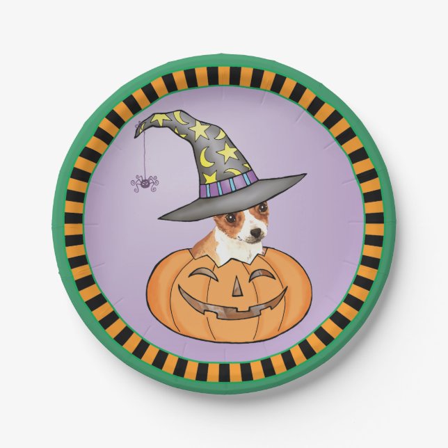 Halloween Chihuahua Pappteller (Vorderseite)
