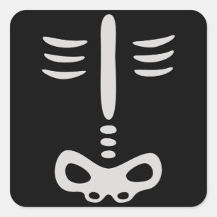 Halloween Children Skelettkostüm Quadratischer Aufkleber