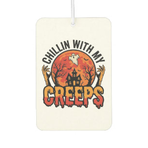 Halloween Chillen mit meinen Creeps Vintage T-Shir Autolufterfrischer