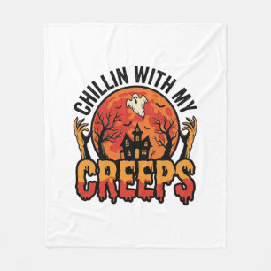 Halloween Chillen mit meinen Creeps Vintage T-Shir Fleecedecke