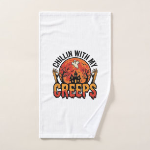 Halloween Chillen mit meinen Creeps Vintage T-Shir Handtuch
