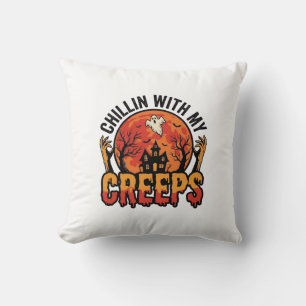 Halloween Chillen mit meinen Creeps Vintage T-Shir Kissen