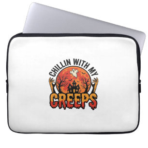 Halloween Chillen mit meinen Creeps Vintage T-Shir Laptopschutzhülle