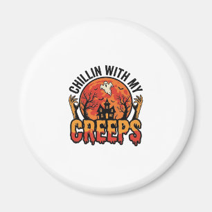 Halloween Chillen mit meinen Gruselsachen Vintage Magnet