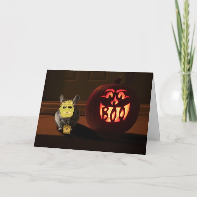 Halloween Chinchilla Karte (Vorderseite)