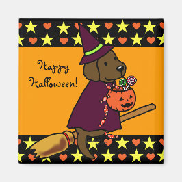 Halloween Chocolate Labrador Cartoon 1 Magnet