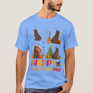 Halloween Christmas Funny Newfoundland Dog Halloth T-Shirt
