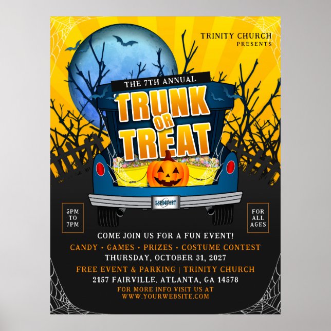 Halloween Church Trunk oder Leckerei Event Poster (Vorne)