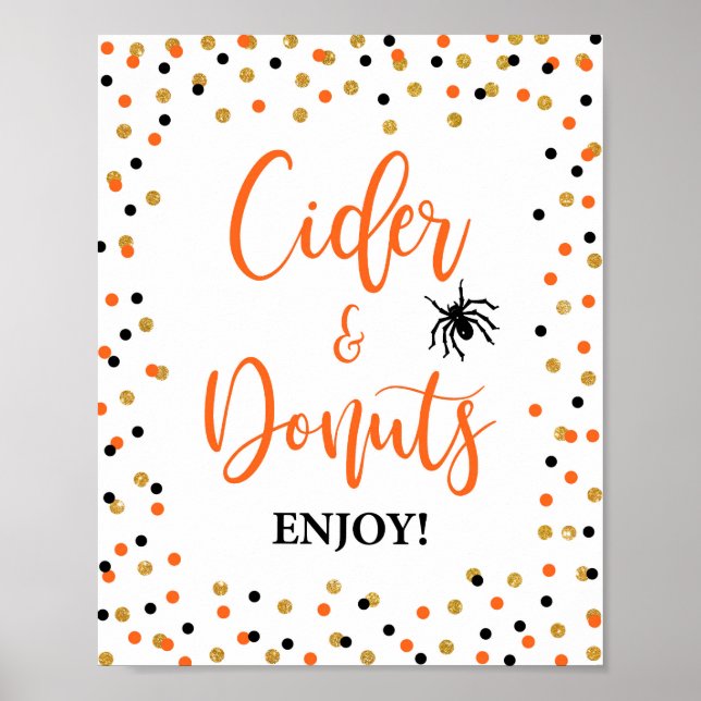 Halloween Cider & Donuts Party-Zeichen Poster (Vorne)