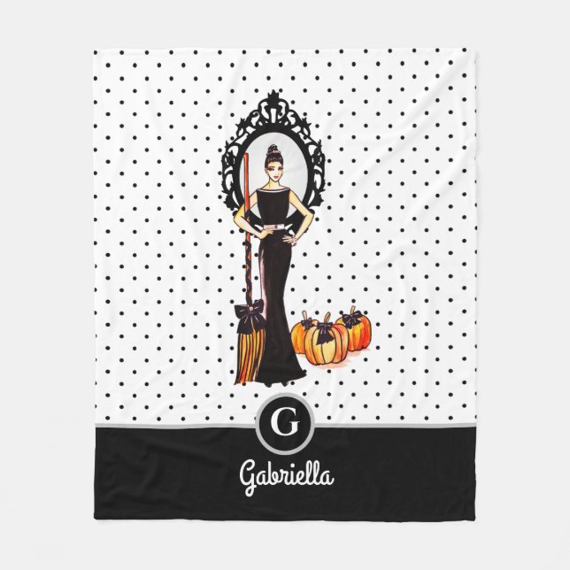 Halloween Classic Elegant Long Black Dress Fashion Fleecedecke (Vorderseite)