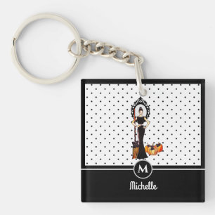 Halloween Classic Elegant Long Black Dress Fashion Schlüsselanhänger