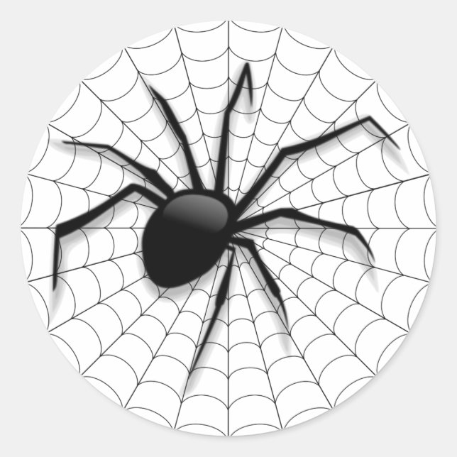 Halloween Classic Round Sticker/Spider und Web Runder Aufkleber (Vorderseite)