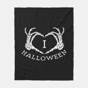 Halloween! Classic - Skelettfächer Herz Fleecedecke