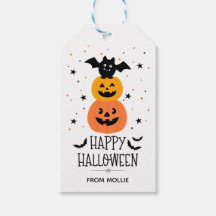 Halloween Classroom Pumpkin Bats Gift Tag