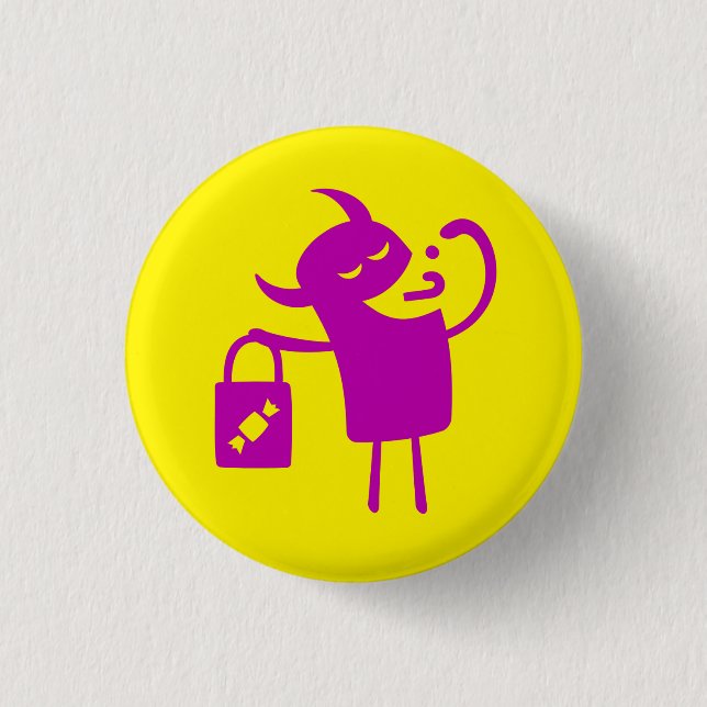 Halloween Clip Art Monster Trick oder Treater Butt Button (Vorderseite)
