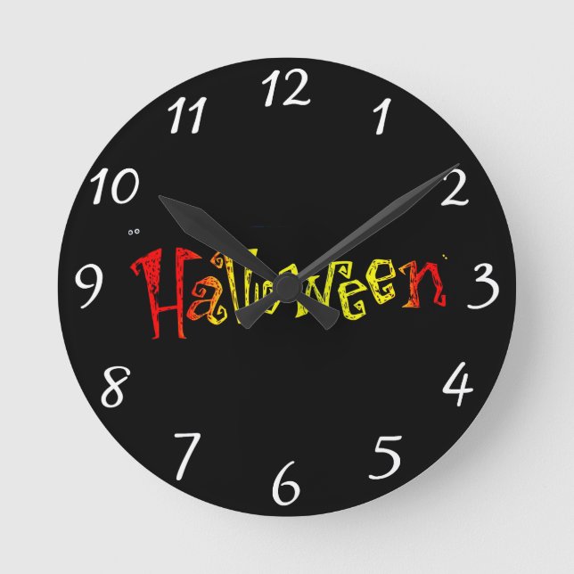 Halloween Clock Runde Wanduhr (Vorderseite)