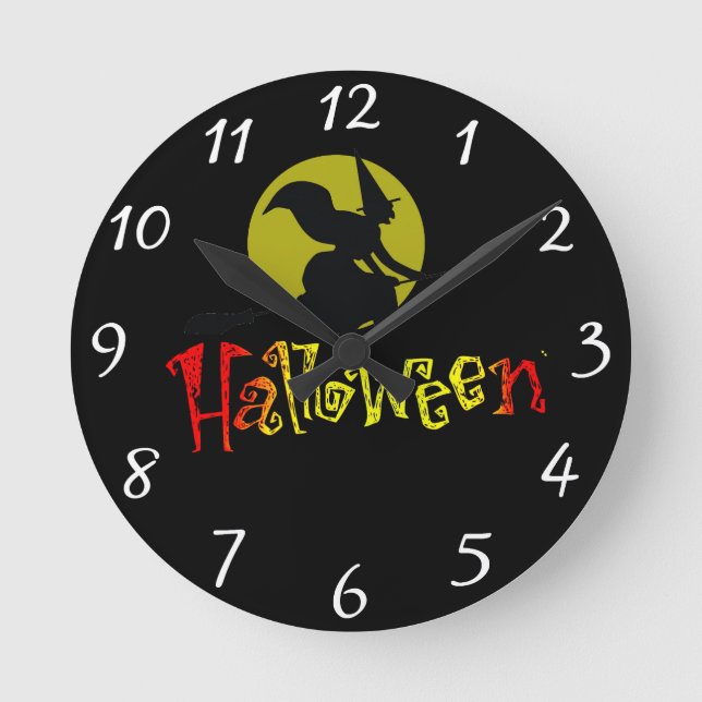 Halloween Clock Runde Wanduhr (Vorderseite)