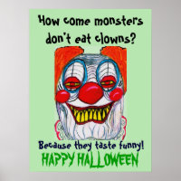 HALLOWEEN CLOWN FIEND Witz Poster