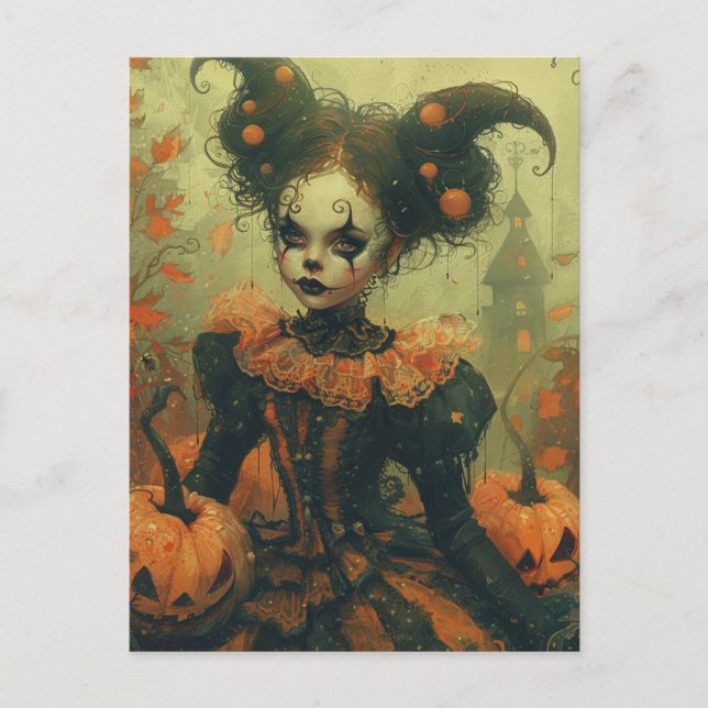 Halloween Clown Postkarte (Vorderseite)