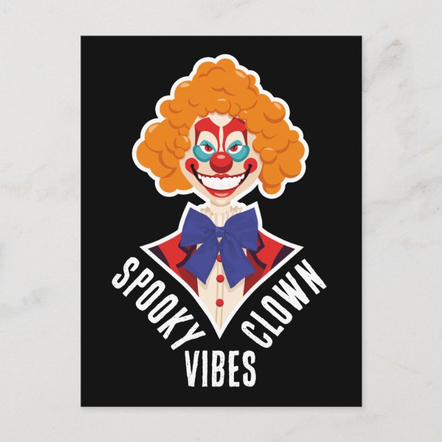 Halloween Clown Vibes Creepy Circus Simple Postkarte (Vorderseite)