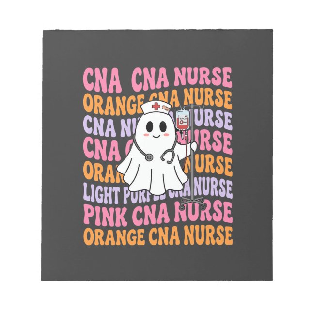 Halloween CNA Krankenpfleger Geist Design Notizblock (Vorderseite)